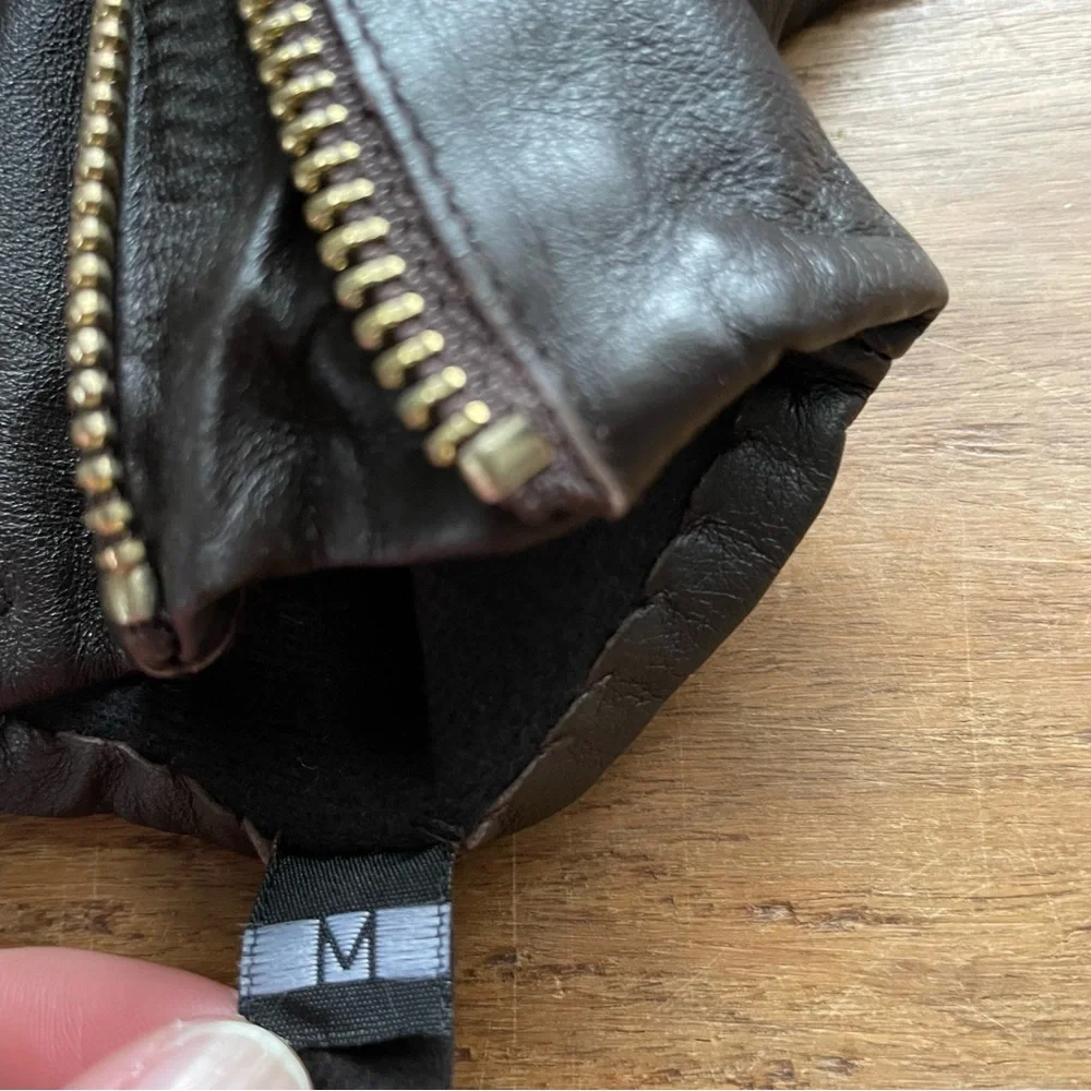 Michael Kors Black Leather Zip Wrist Gloves